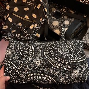 Vera Bradley Black and White Floral Travel Bag